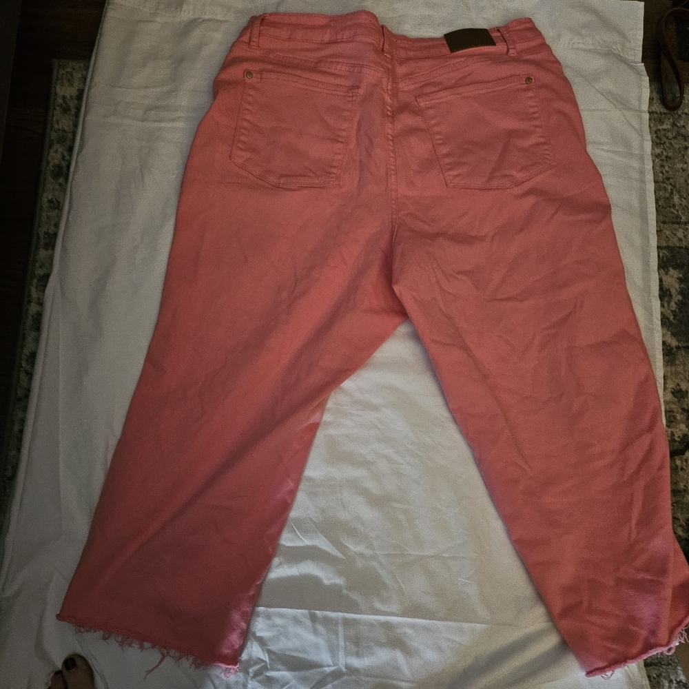 Judy Blue Garment Dyed Pink Cropped Jeans Size 20W - Picture 2 of 8